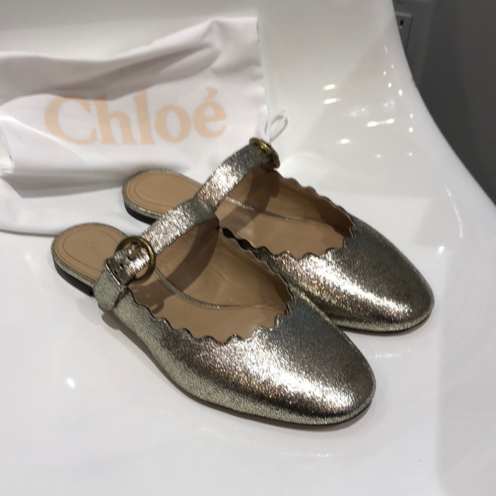 SOLD !!NIB Chloe “Lauren”glitter ballet mules. 8.5 - Picture 1 of 6